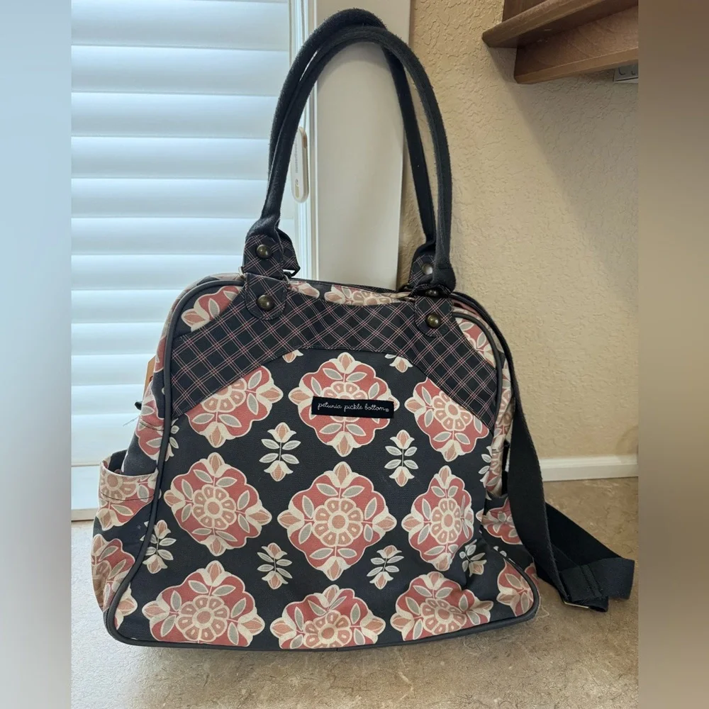 Petunia Pickle Bottom Floral & Plaid Diaper Bag